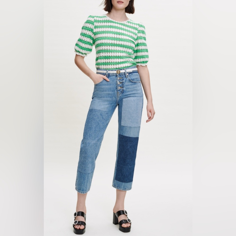 Maje Patchou Patchwork Boyfriend Denim Jeans - Picture 3 of 11